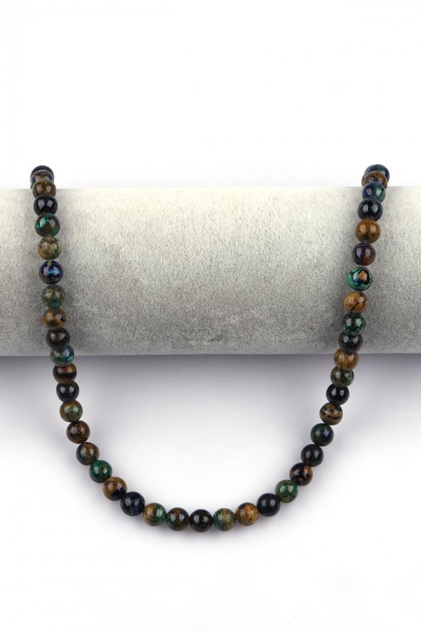 Azurit - Malakit Doğal Taş Dizi 8 mm Küre Kesim - Resim 2