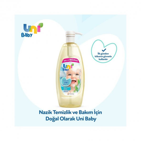 Uni Baby  Saç ve Vücut Şampuanı 2x900 ml - Resim 3
