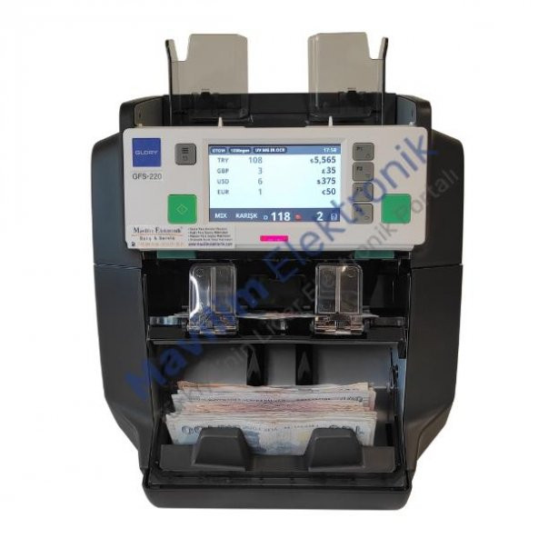 Glory GFS 220 CS Banknot Sayma Tanıma ve Tasnif Makinası (Kapaklı) - 3