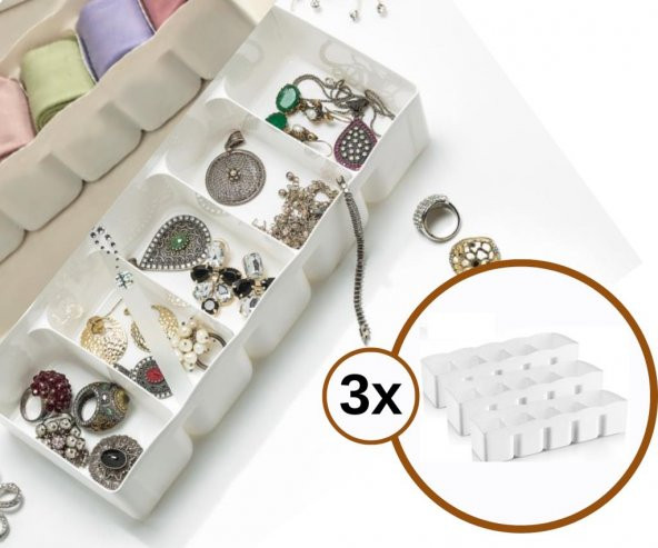 Flosoft 3’lü 5 Bölmeli Organizer Geniş Set