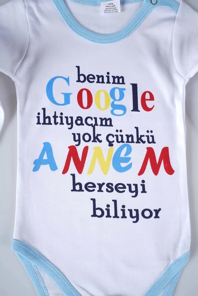 YENİ SEZON GOOGLE ANNEM YAZILI BEBEK ÇOCUK UZUN KOL PAMUK BADY ZIBIN - 8