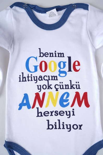 YENİ SEZON GOOGLE ANNEM YAZILI BEBEK ÇOCUK UZUN KOL PAMUK BADY ZIBIN - 10