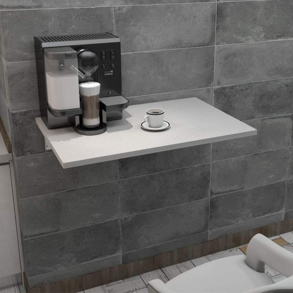 Duvara Monte Katlanır Masa Çalışma Yemek Masası Duvardan Açılan Montaj Monteli Masa 60*90 Cm - 1