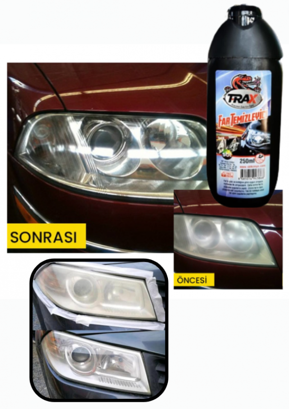 Araç  Far Parlatma Oto Far Temizleme Kesin Etki Far Temizleyicisi 250 Ml