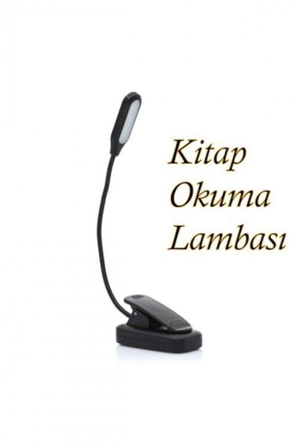 Klipsli Kitap Okuma Işığı Led Kitap Arası Okuma 3 Ledli Mandallı Lamba Beyaz Işık Masa LambasI + PİL - 3