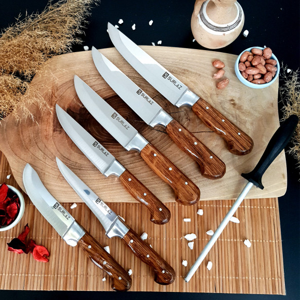 SürLaz Sürmene 7'lİ Set Mutfak Sebze Et Bıçakları