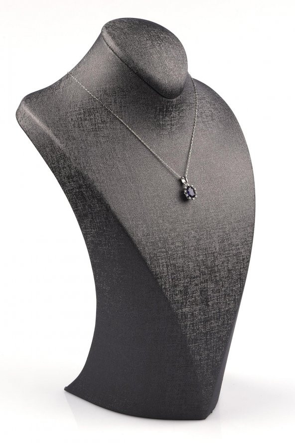 İyolit Doğal Taş 925 Ayar Gümüş Kolye - Resim 2