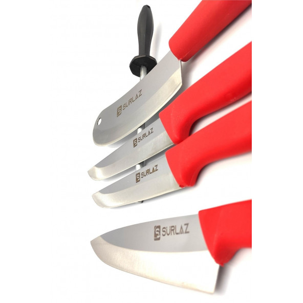 SürLaz Sürmene Şef Bıçak Seti Red Serisi 5'li - 2