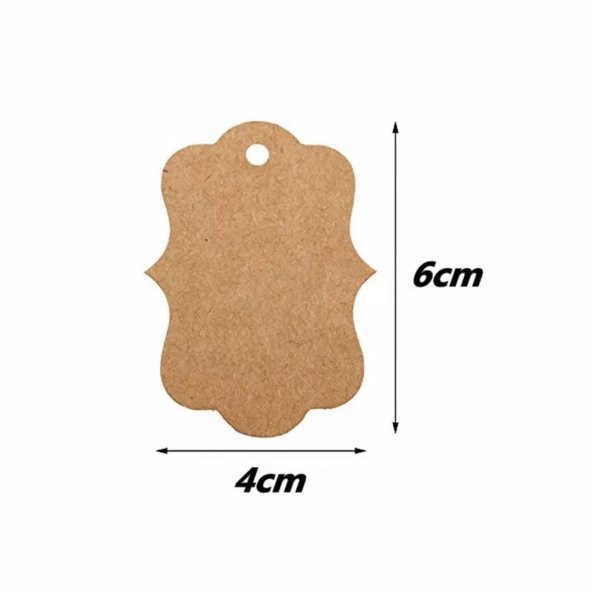 LilaHediyelikEşya 100 Adet Jüt (hasır) Ipli Kraft Etiket, 4x6 Cm. Kına Nikah Mevlit Hediye İçin Boş Yazı Etiketi 27530 - 3
