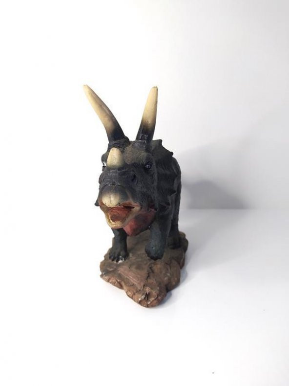 Triceratops Dinazor Hayvan Biblo Heykel Ev Ofis Dekorasyon 3D Görünümlü - 2