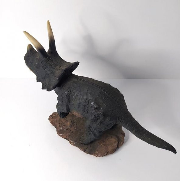 Triceratops Dinazor Hayvan Biblo Heykel Ev Ofis Dekorasyon 3D Görünümlü - 4