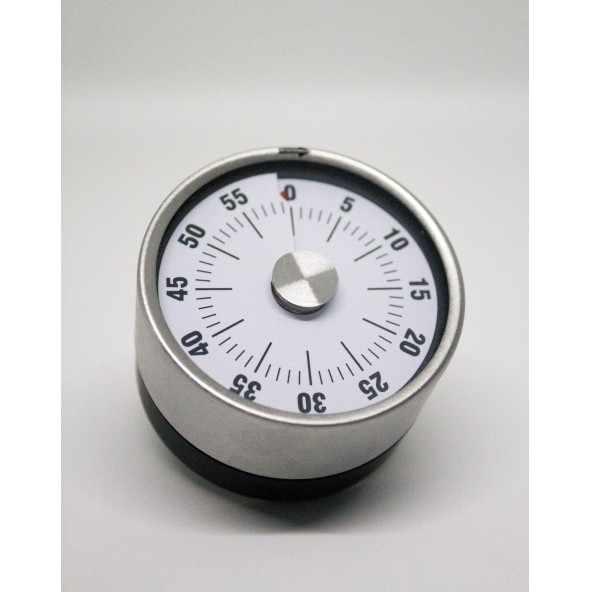 Beyaz Yuvarlak Mıknatıslı Paslanmaz Kararmaz Çelik Timer/ Zamanlayıcı - 2