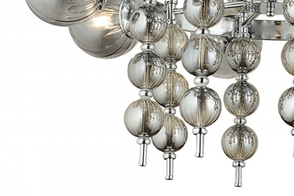 LampaLuce Regina Modern Salon Avizesi 8li Krom 65x90cm - 2