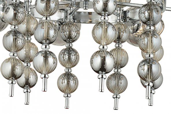 LampaLuce Regina Modern Salon Avizesi 8li Krom 65x90cm - 3