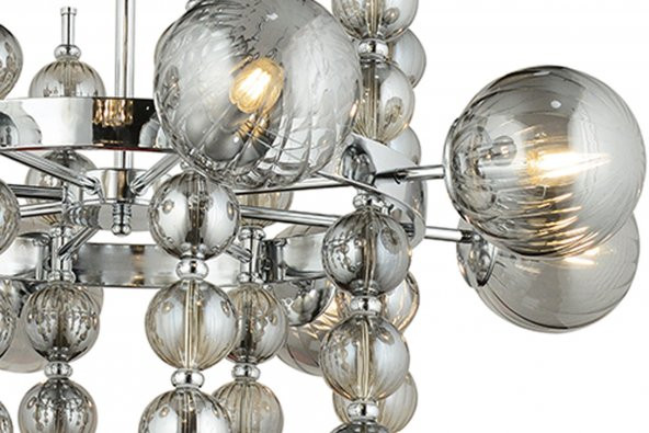 LampaLuce Regina Modern Salon Avizesi 8li Krom 65x90cm - 4