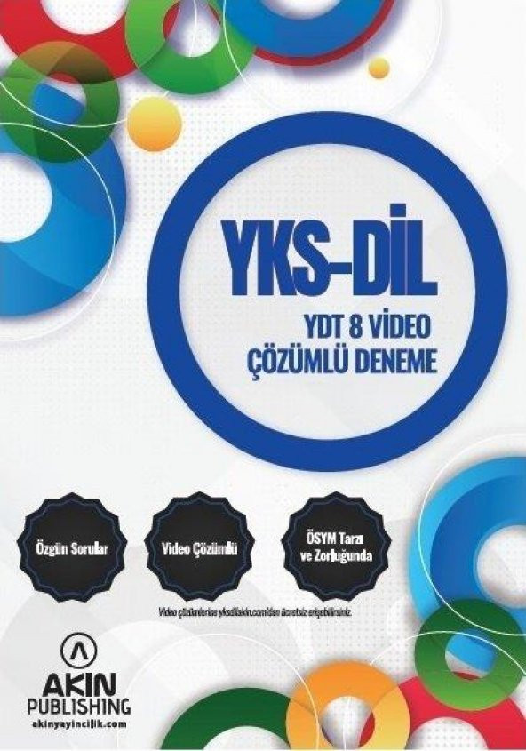 YKS DİL YDT 8 Deneme Video Çözümlü Akın Dil Yayınları