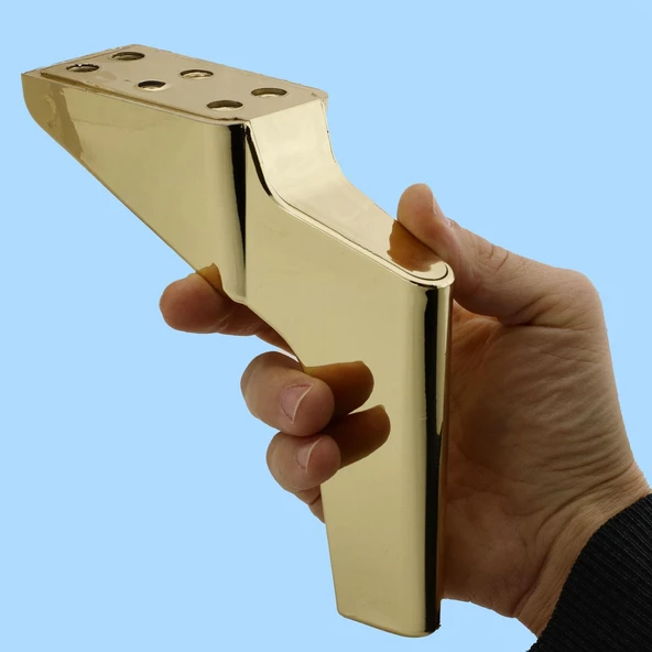 Logan Lüks Mobilya Kanepe Sehpa Tv Ünitesi Koltuk Ayağı 16 Cm Parlak Gold Baza Ayakları - 4