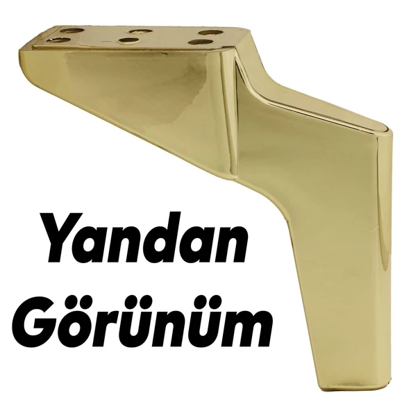 Logan Lüks Mobilya Kanepe Sehpa Tv Ünitesi Koltuk Ayağı 16 Cm Parlak Gold Baza Ayakları - 2