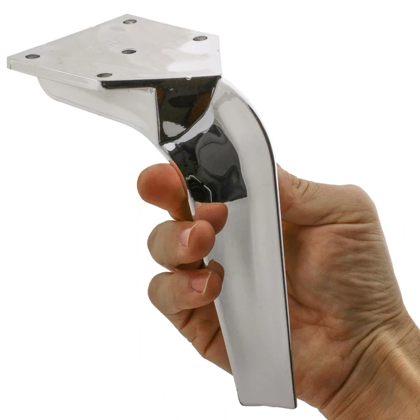 Repla Lüks Mobilya Kanepe Sehpa Tv Ünitesi Koltuk Ayağı 16 Cm Parlak Krom Baza Ayakları - Resim 4