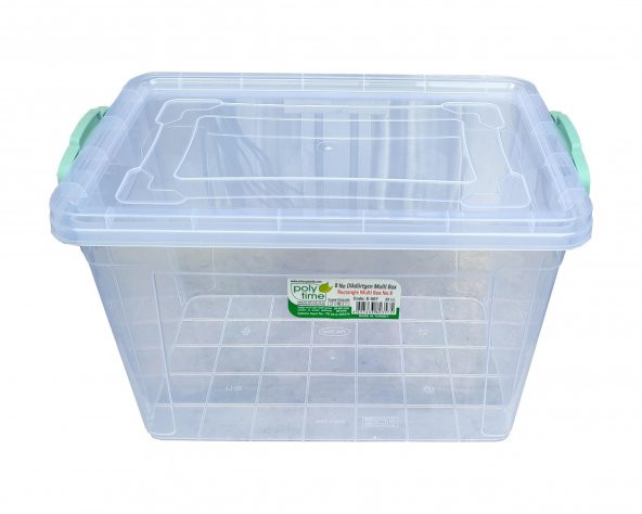 Polytime Şeffaf Kilitli Mutfak Eşya Gıda Saklama Düzenleme Kabı Kutusu - Dikdörtgen - 22 Litre