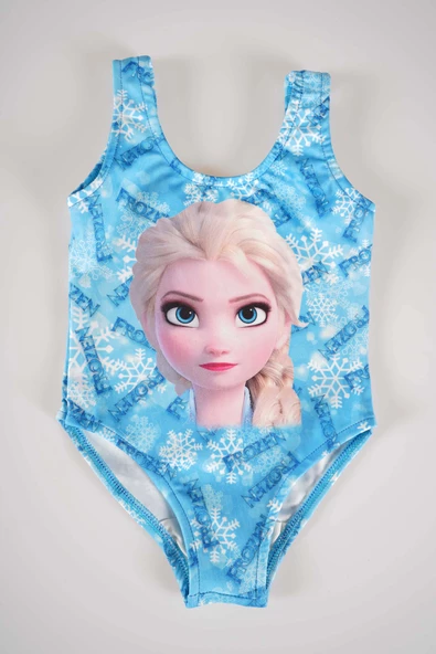 YENİ SEZON KIZ ÇOCUK ELSA DESENLİ ASKILI MAYO