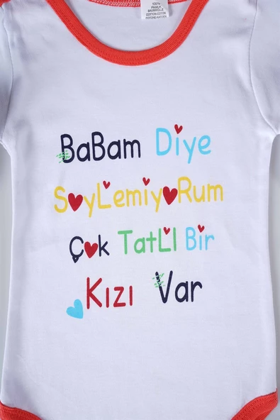 YENİ SEZON BABAM DİYE DEMİYORUM YAZILI BEBEK ÇOCUK UZUN KOL PAMUK BADY ZIBIN - 12