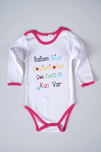 YENİ SEZON BABAM DİYE DEMİYORUM YAZILI BEBEK ÇOCUK UZUN KOL PAMUK BADY ZIBIN - 3