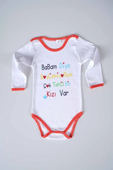 YENİ SEZON BABAM DİYE DEMİYORUM YAZILI BEBEK ÇOCUK UZUN KOL PAMUK BADY ZIBIN