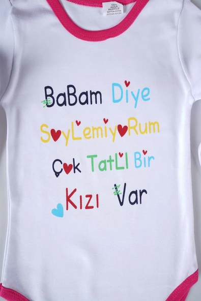 YENİ SEZON BABAM DİYE DEMİYORUM YAZILI BEBEK ÇOCUK UZUN KOL PAMUK BADY ZIBIN - 4