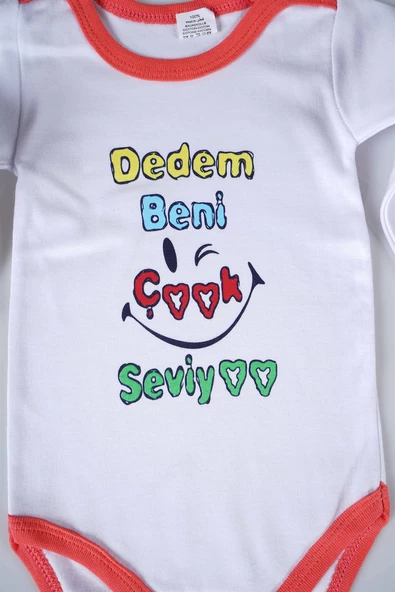 YENİ SEZON DEDEM BENİ ÇOK SEVİYO YAZILI BEBEK ÇOCUK UZUN KOL PAMUK BADY ZIBIN - 4
