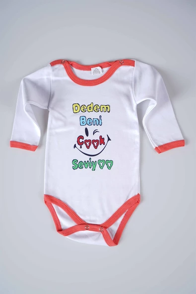 YENİ SEZON DEDEM BENİ ÇOK SEVİYO YAZILI BEBEK ÇOCUK UZUN KOL PAMUK BADY ZIBIN - 3