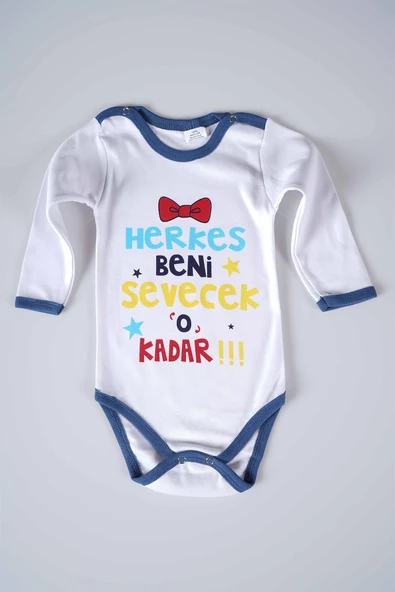 YENİ SEZON HERKES BENİ SEVECEK YAZILI BEBEK ÇOCUK UZUN KOL PAMUK BADY ZIBIN - 11
