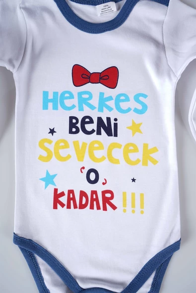 YENİ SEZON HERKES BENİ SEVECEK YAZILI BEBEK ÇOCUK UZUN KOL PAMUK BADY ZIBIN - 12