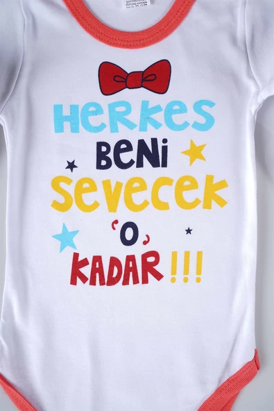 YENİ SEZON HERKES BENİ SEVECEK YAZILI BEBEK ÇOCUK UZUN KOL PAMUK BADY ZIBIN - 6