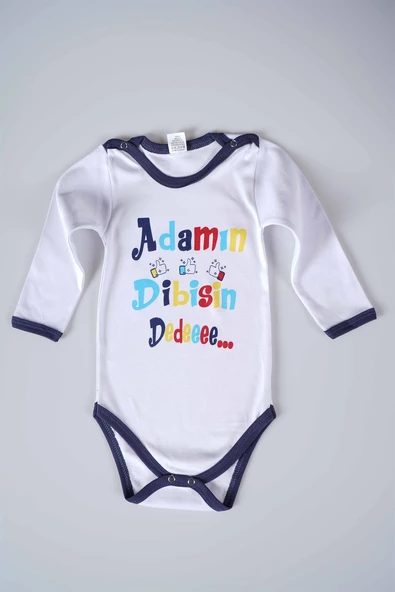 YENİ SEZON ADAMIN DİBİSİN DEDE YAZILI BEBEK ÇOCUK UZUN KOL PAMUK BADY ZIBIN - 3