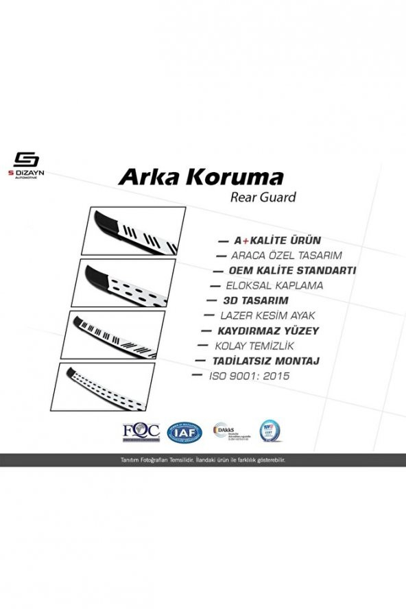 S-dizayn Renault Kangoo 2 Trimline Gri Arka Koruma 2008-2020 - 6