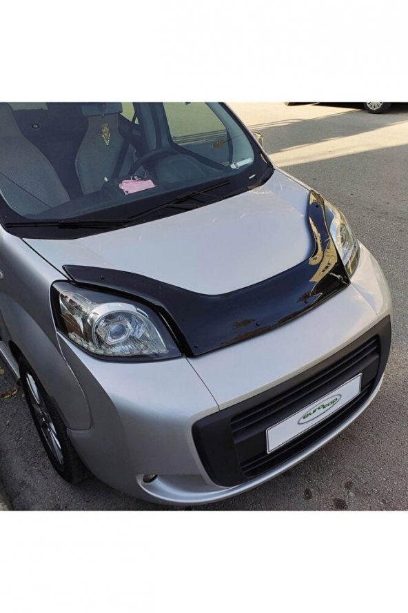 Peugeot Bipper Ön Kaput Koruma Rüzgarlığı 3mm Akrilik (Abs) Parlak Siyah Deflektör 2007-2016 - Resim 2