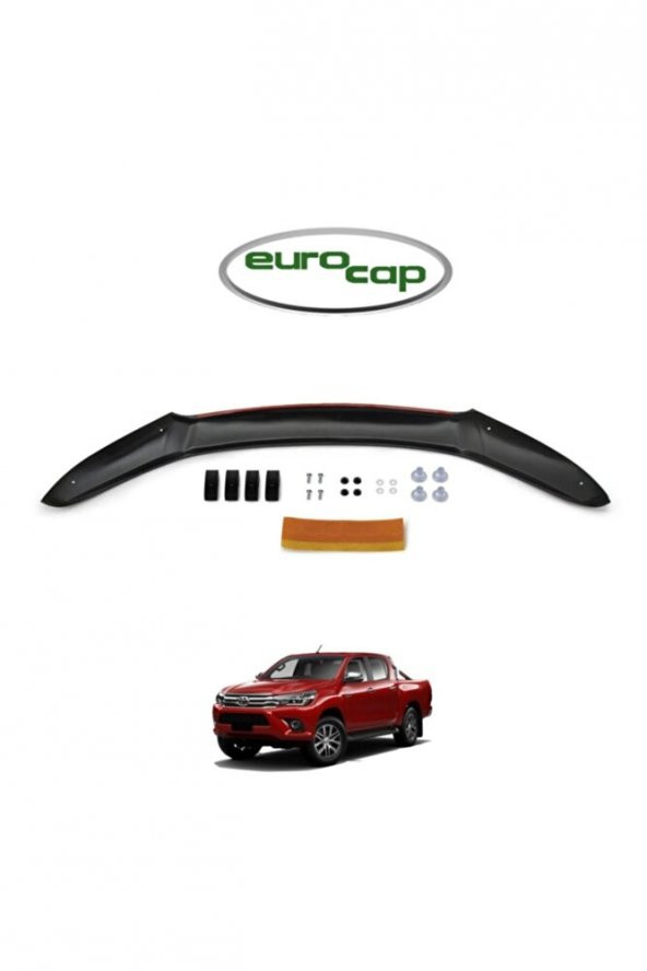 İtibar Toyota Hilux Ön Kaput Koruma Rüzgarlığı 3mm Akrilik (ABS) Parlak Siyah Deflektör 2015-2020 ürün görseli