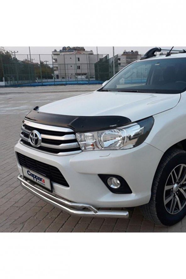 İtibar Toyota Hilux Ön Kaput Koruma Rüzgarlığı 3mm Akrilik (ABS) Parlak Siyah Deflektör 2015-2020 - Resim 3