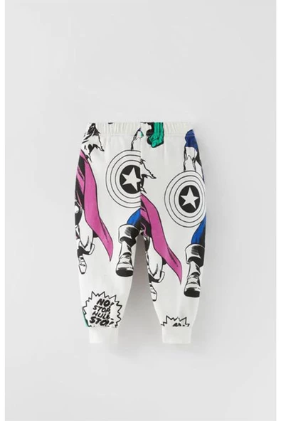 ERKEK BEBEK MARVEL BASKILI KISA KOL PAMUK ŞORTLU TAKIM - 2