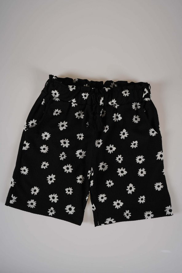 YENİ SEZON KREP KUMAŞ KIZ ÇOCUK DESENLİ ŞORT - Resim 4
