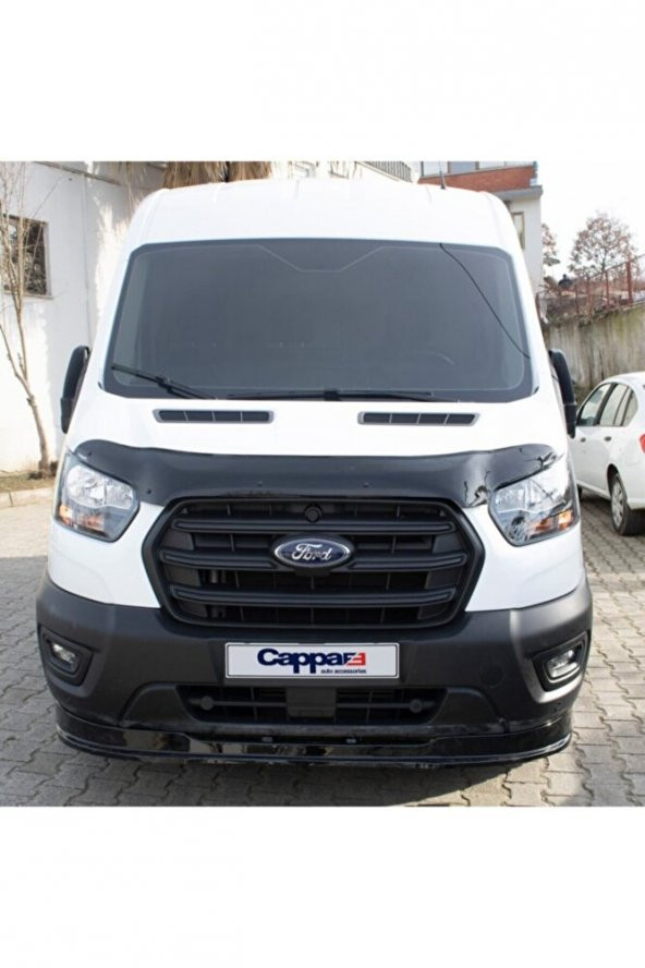 İtibar Ford Transit Ön Kaput Koruma Rüzgarlığı 3mm Akrilik (ABS) Parlak Siyah Deflektör 2014-2018 - 6