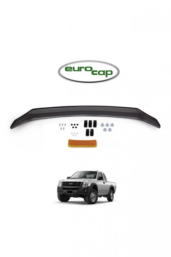 İtibar Isuzu D-max Ön Kaput Koruma Rüzgarlığı 3mm Akrilik (Abs) Parlak Siyah Deflektör 2006-2012