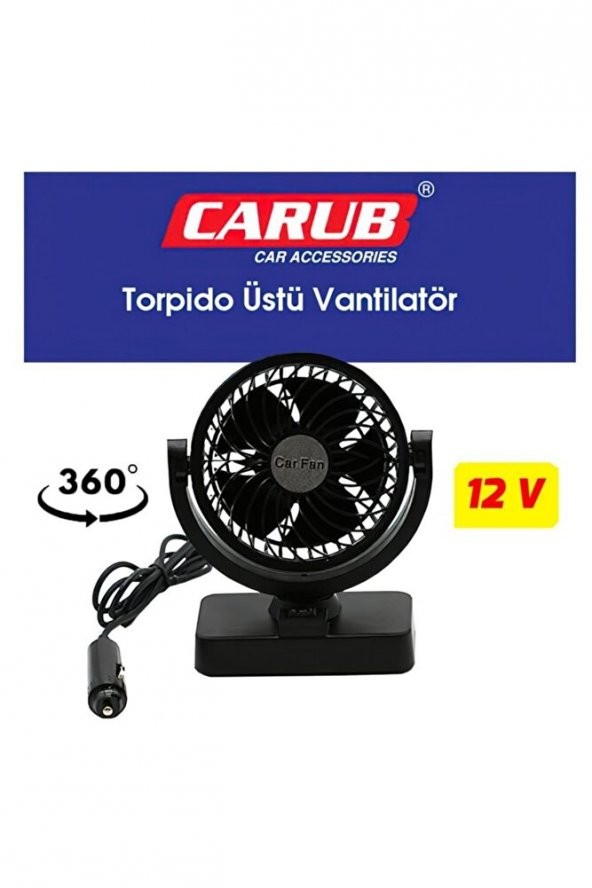 Oto Vantilatör Torpido Üstü Çift Kademeli Ayarlı 12 Volt - Resim 2