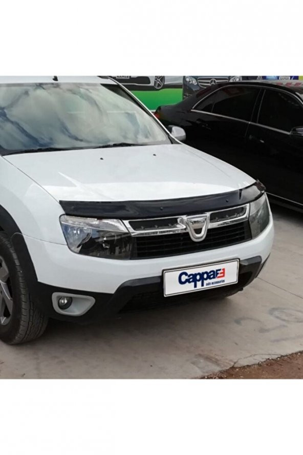 Dacia Duster Ön Kaput Koruma Rüzgarlığı 3mm Akrilik (ABS) Parlak Siyah Deflektör 2010-2013 - Resim 2