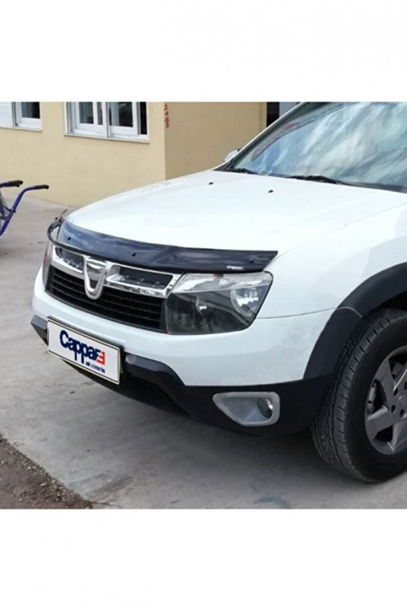 Dacia Duster Ön Kaput Koruma Rüzgarlığı 3mm Akrilik (ABS) Parlak Siyah Deflektör 2010-2013 - Resim 3