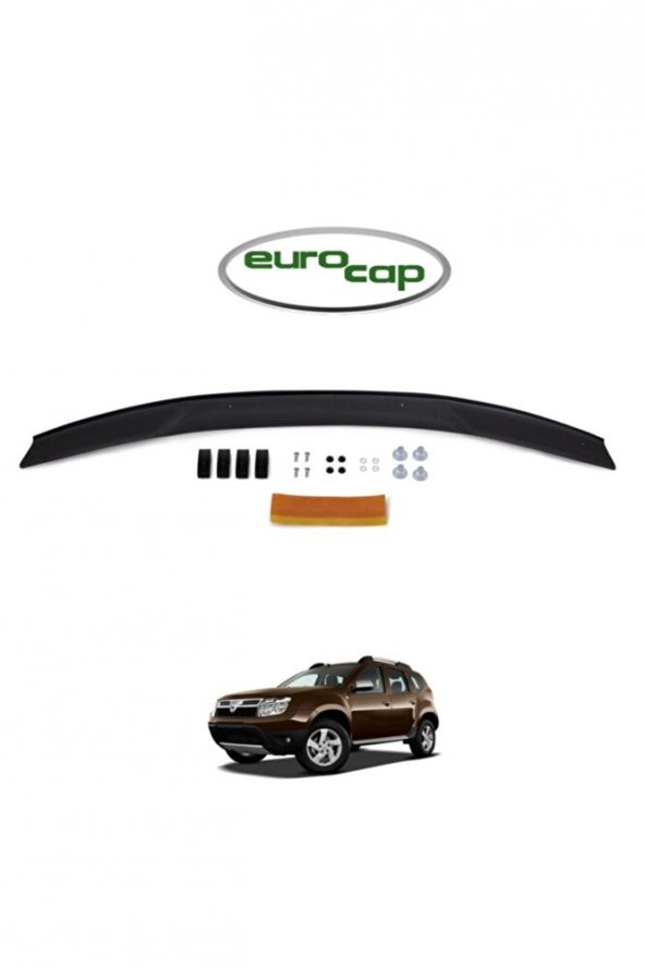 Dacia Duster Ön Kaput Koruma Rüzgarlığı 3mm Akrilik (ABS) Parlak Siyah Deflektör 2010-2013 ürün görseli