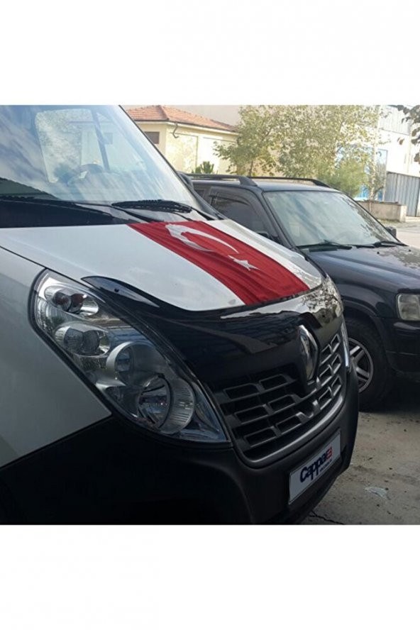 İtibar Renault Master Ön Kaput Koruma Rüzgarlığı 3mm Akrilik (abs) Parlak Siyah Deflektör 14-18 - Resim 3