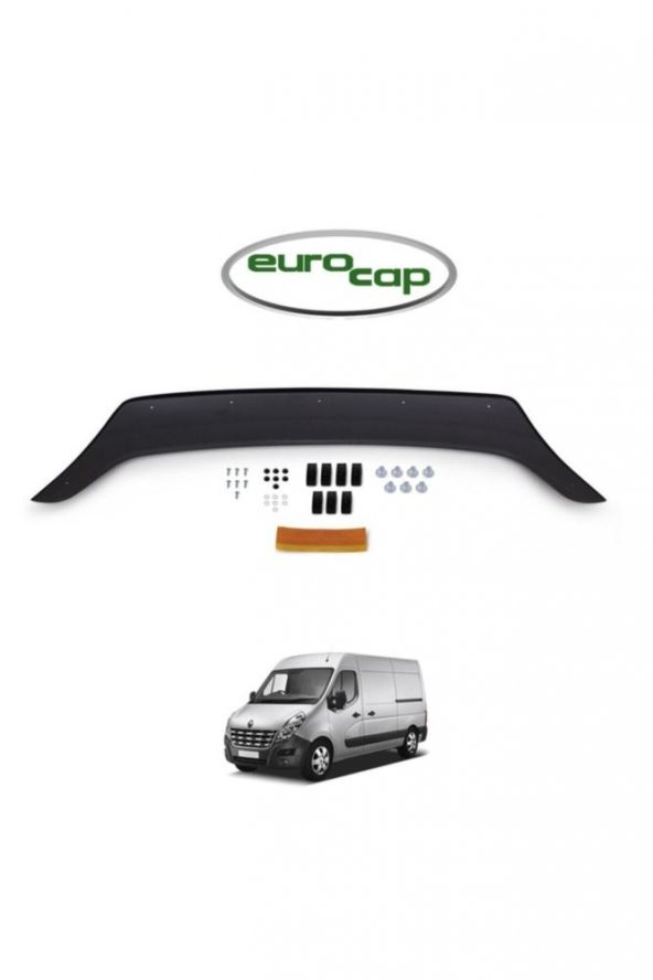 İtibar Renault Master Ön Kaput Koruma Rüzgarlığı 3mm Akrilik (abs) Parlak Siyah Deflektör 2010-2014 - Resim 2