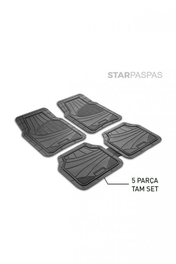 İtibar Fiat / Tofaş Kartal Uyumlu Paspas Seti 5 Parça Tam Set Siyah - Resim 2